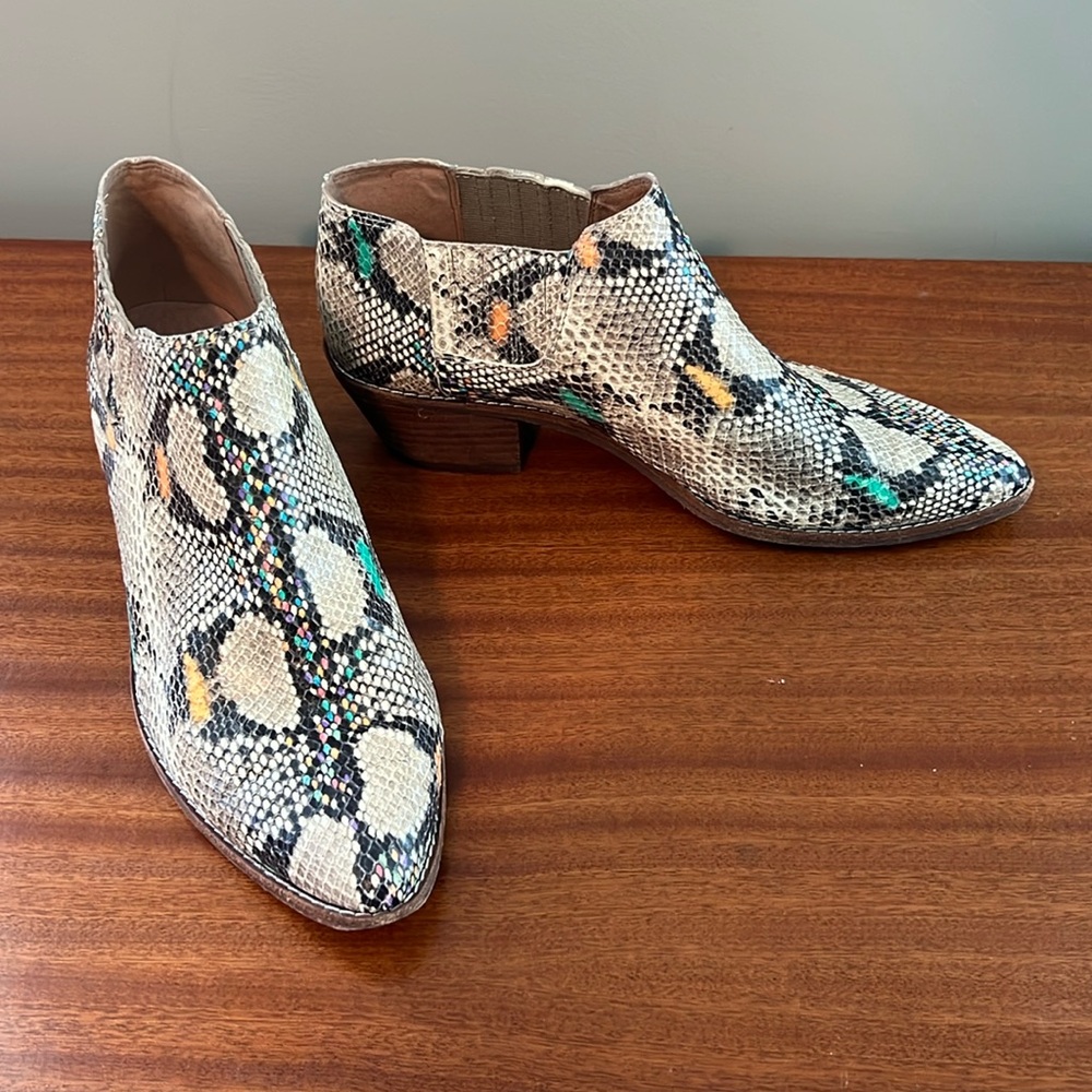 Madewell Multicolor Snake Print Ankle Boots 8.5
